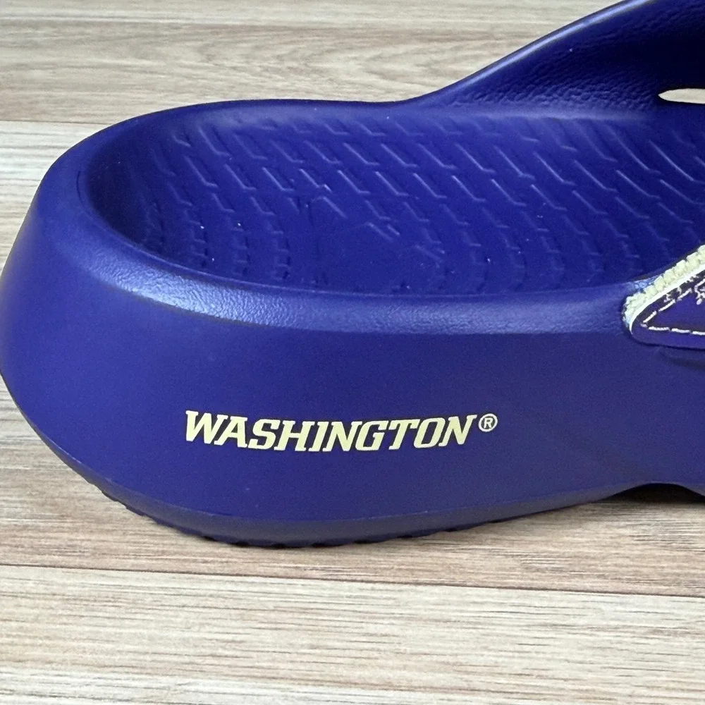 Adidas Lightblaze Slides Mens 10 Purple Yellow Washington Huskies NCAA IH7123